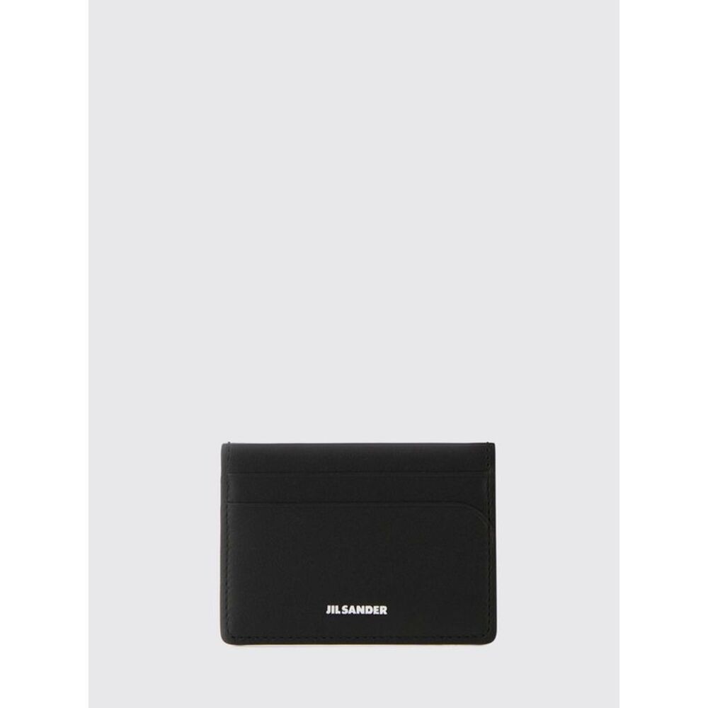Jil Sander Grained Calfskin Card Holder With Laminated Logo And Four Slots